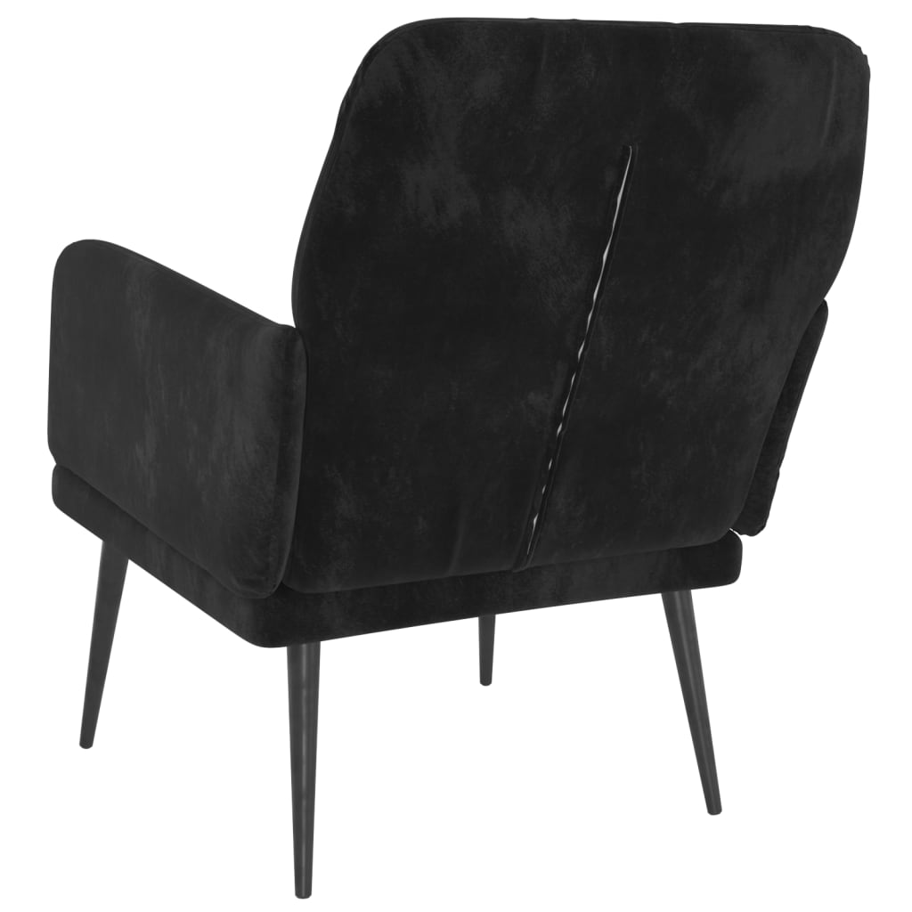 Fauteuil 62x79x79 cm fluweel zwart is nu te koop bij PeponiXL, paradijselijk wonen!