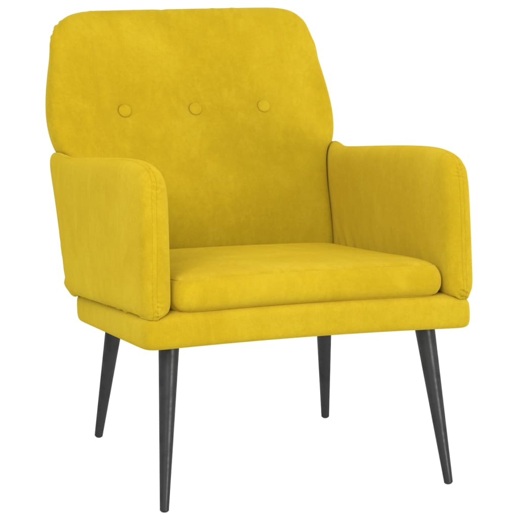 Fauteuil 62x79x79 cm fluweel geel is nu te koop bij PeponiXL, paradijselijk wonen!