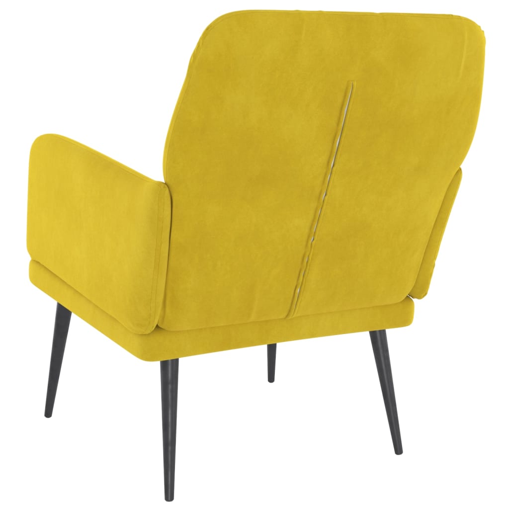 Fauteuil 62x79x79 cm fluweel geel is nu te koop bij PeponiXL, paradijselijk wonen!