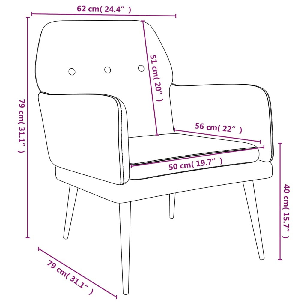 Fauteuil 62x79x79 cm fluweel geel is nu te koop bij PeponiXL, paradijselijk wonen!