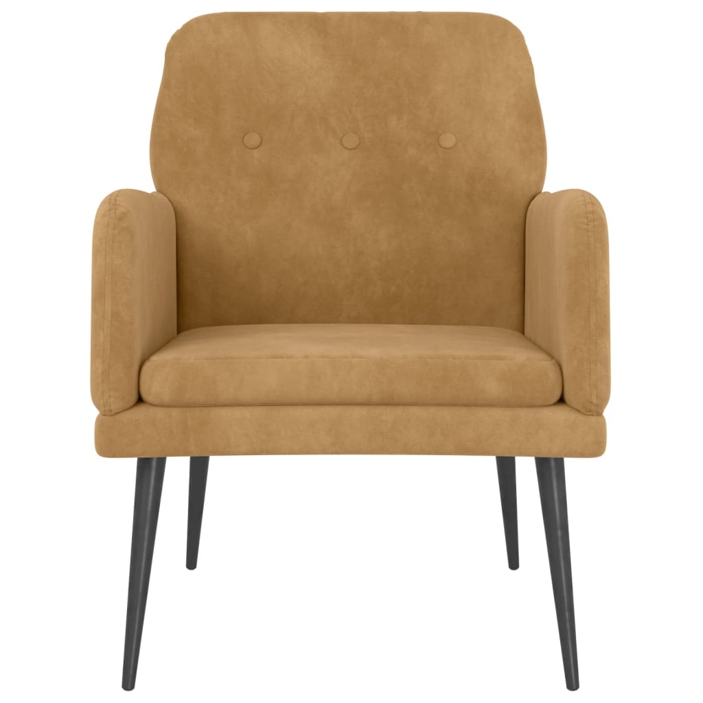 Fauteuil 62x79x79 cm fluweel bruin is nu te koop bij PeponiXL, paradijselijk wonen!