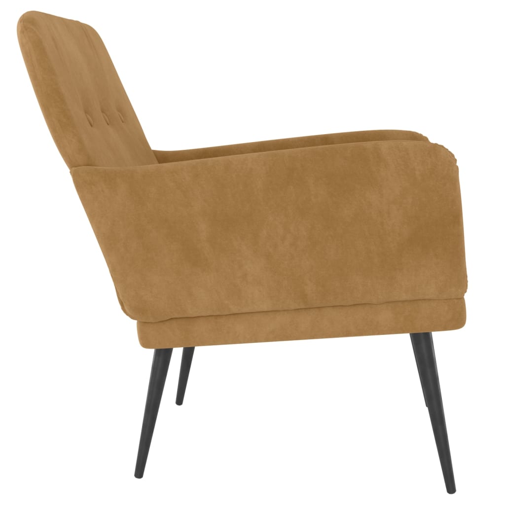 Fauteuil 62x79x79 cm fluweel bruin is nu te koop bij PeponiXL, paradijselijk wonen!