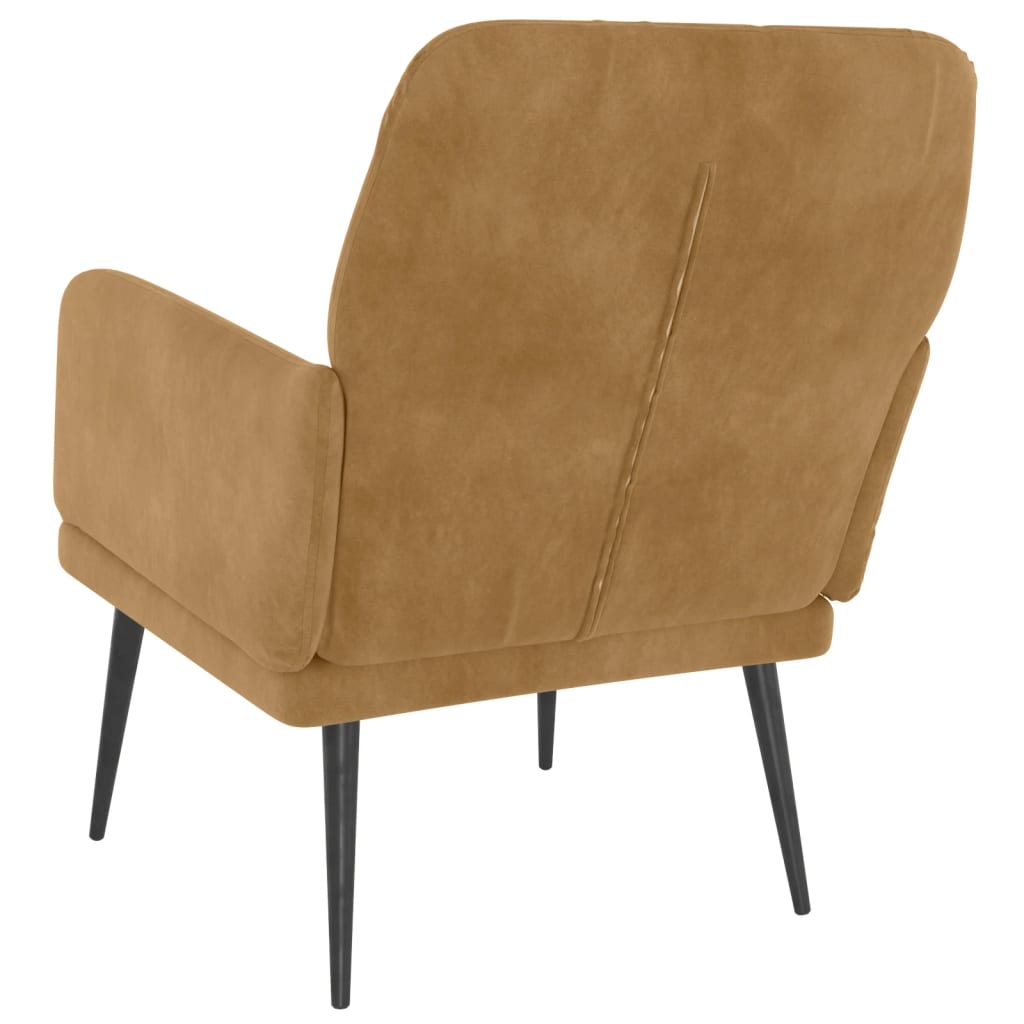 Fauteuil 62x79x79 cm fluweel bruin is nu te koop bij PeponiXL, paradijselijk wonen!