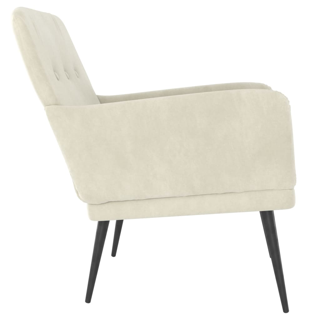 Fauteuil 62x79x79 cm fluweel crèmekleurig is nu te koop bij PeponiXL, paradijselijk wonen!