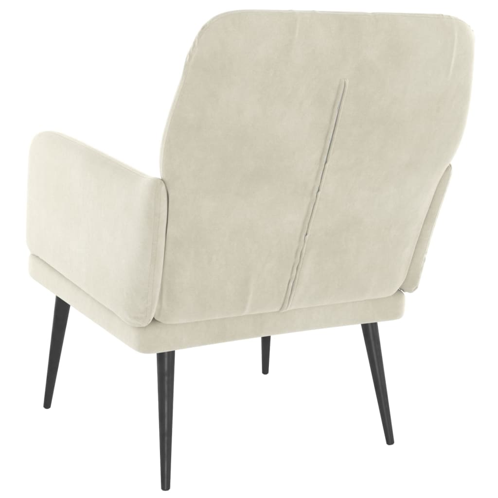 Fauteuil 62x79x79 cm fluweel crèmekleurig is nu te koop bij PeponiXL, paradijselijk wonen!