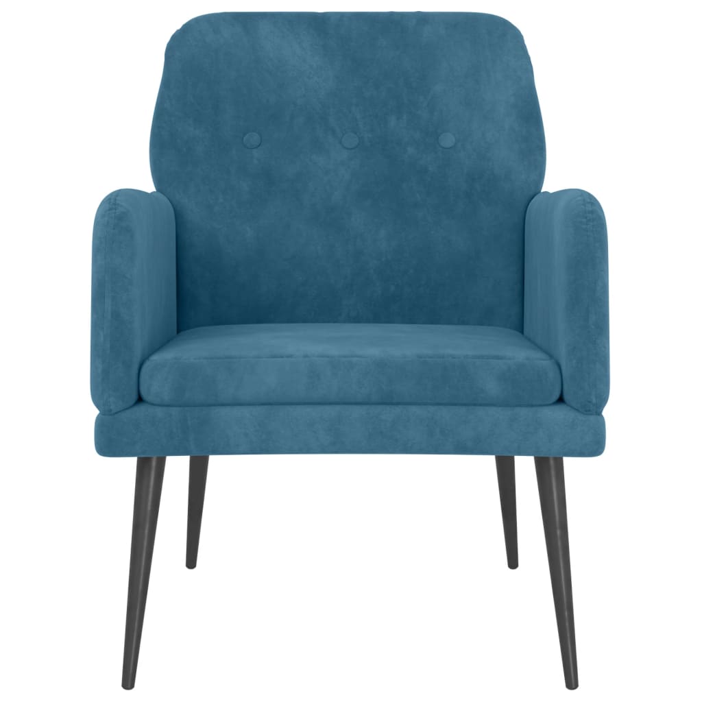 Fauteuil 62x79x79 cm fluweel blauw is nu te koop bij PeponiXL, paradijselijk wonen!