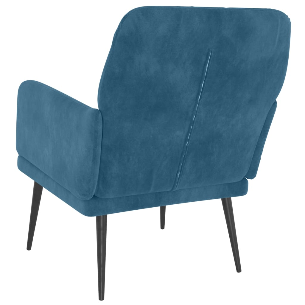 Fauteuil 62x79x79 cm fluweel blauw is nu te koop bij PeponiXL, paradijselijk wonen!