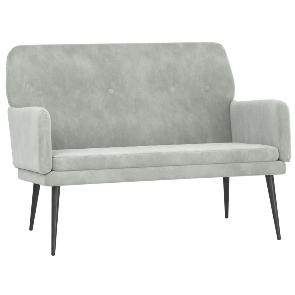 Bankje 108x79x79 cm fluweel lichtgrijs is nu te koop bij PeponiXL, paradijselijk wonen!