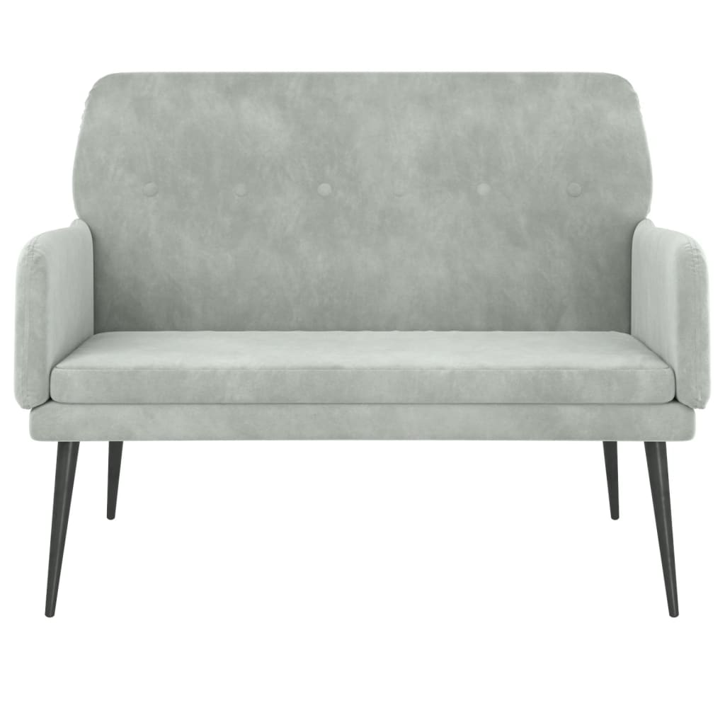 Bankje 108x79x79 cm fluweel lichtgrijs is nu te koop bij PeponiXL, paradijselijk wonen!