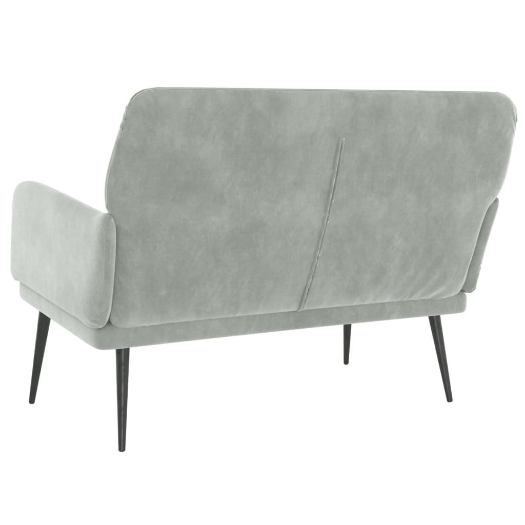 Bankje 108x79x79 cm fluweel lichtgrijs is nu te koop bij PeponiXL, paradijselijk wonen!