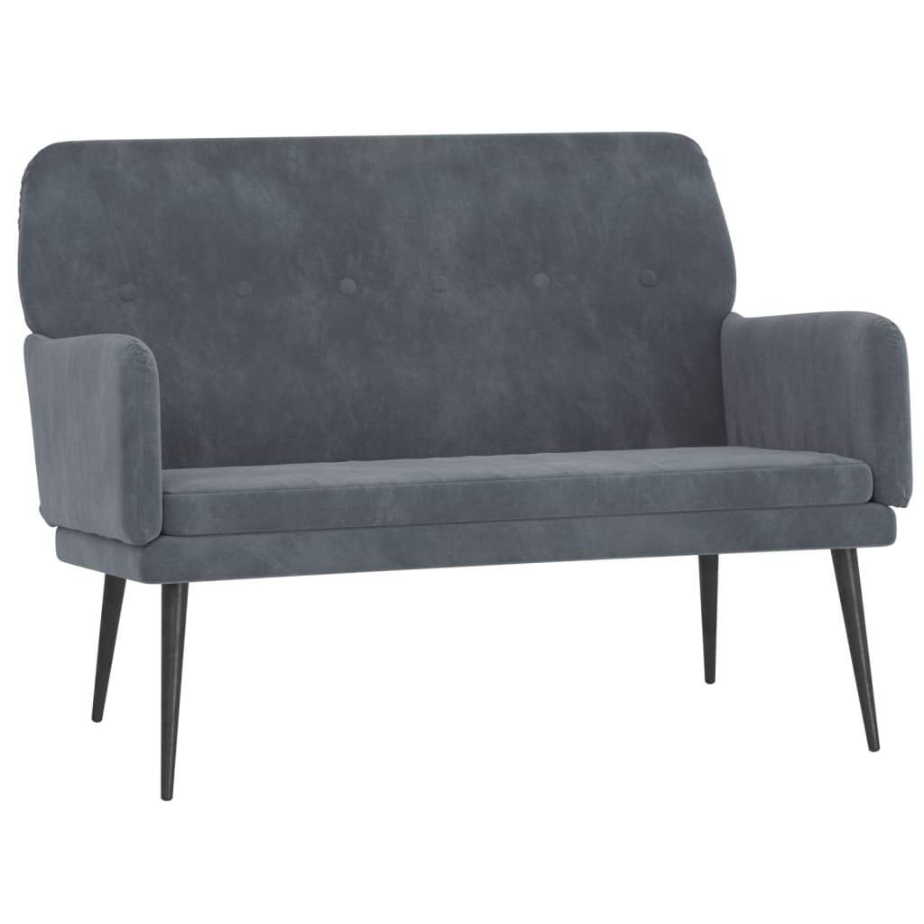 Bankje 108x79x79 cm fluweel donkergrijs is nu te koop bij PeponiXL, paradijselijk wonen!