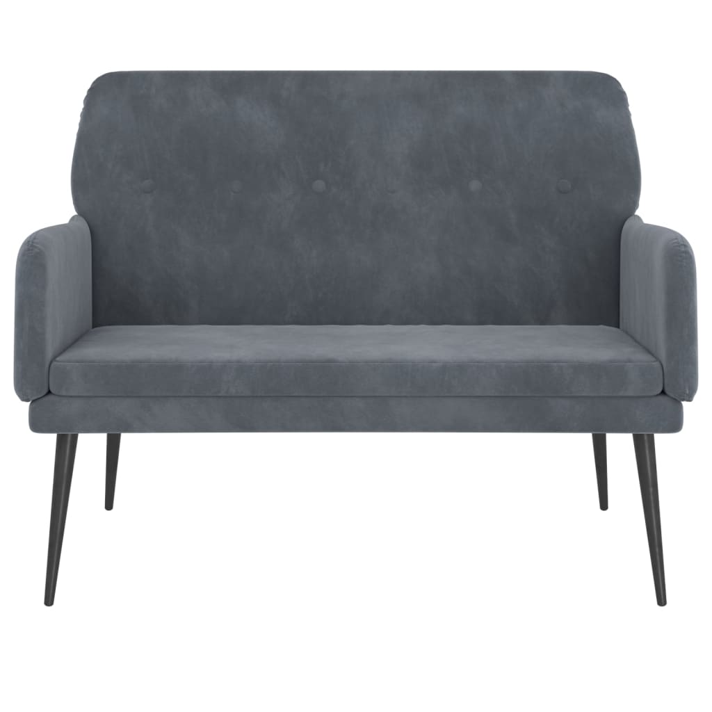 Bankje 108x79x79 cm fluweel donkergrijs is nu te koop bij PeponiXL, paradijselijk wonen!