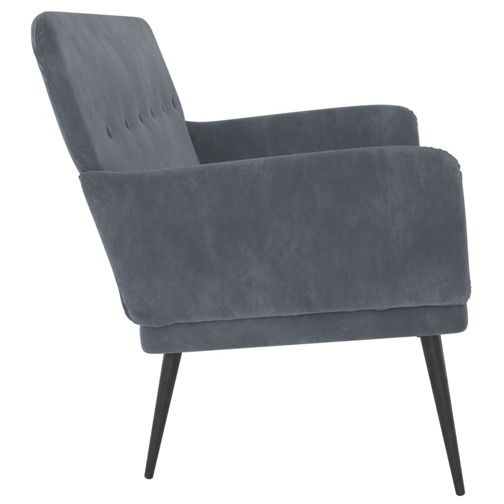 Bankje 108x79x79 cm fluweel donkergrijs is nu te koop bij PeponiXL, paradijselijk wonen!