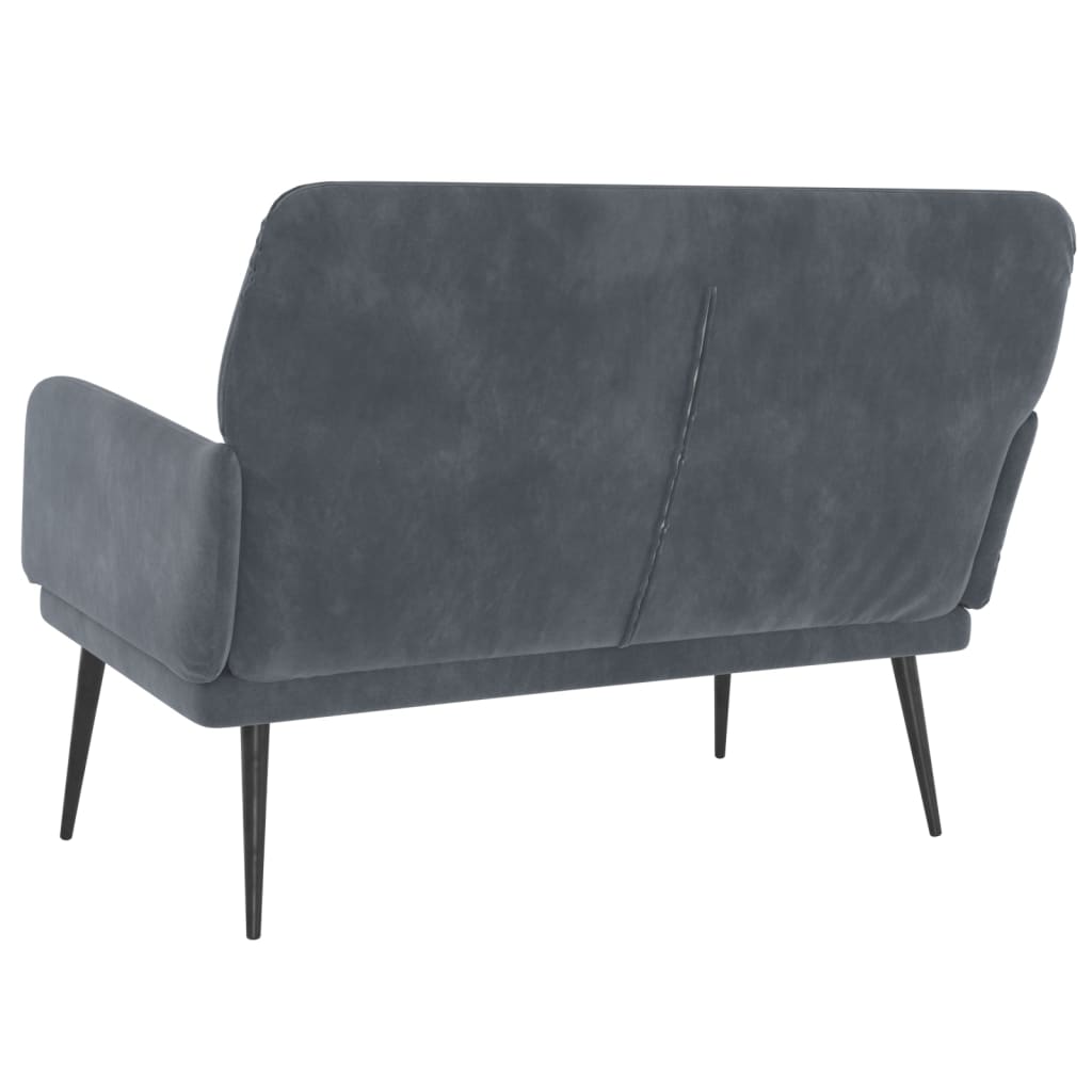 Bankje 108x79x79 cm fluweel donkergrijs is nu te koop bij PeponiXL, paradijselijk wonen!