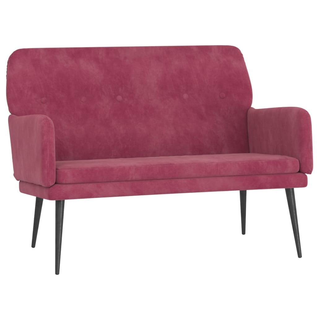 Bankje 108x79x79 cm fluweel wijnrood is nu te koop bij PeponiXL, paradijselijk wonen!