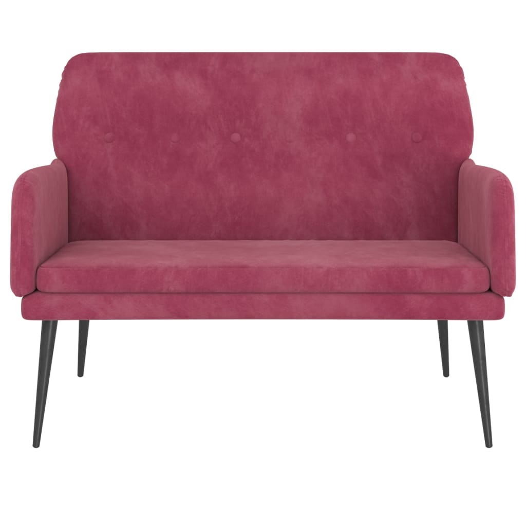 Bankje 108x79x79 cm fluweel wijnrood is nu te koop bij PeponiXL, paradijselijk wonen!