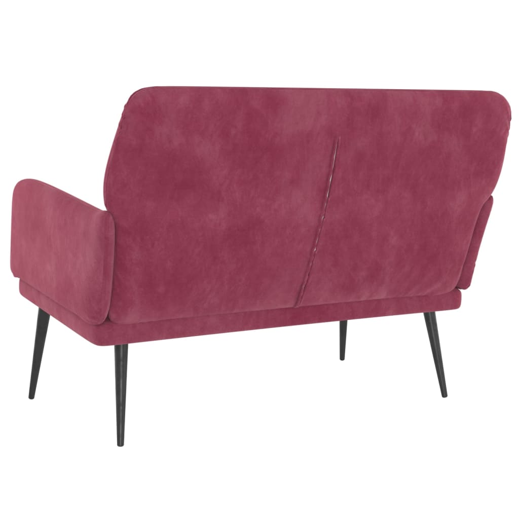Bankje 108x79x79 cm fluweel wijnrood is nu te koop bij PeponiXL, paradijselijk wonen!