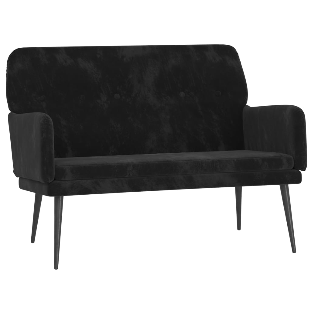 Bankje 108x79x79 cm fluweel zwart is nu te koop bij PeponiXL, paradijselijk wonen!