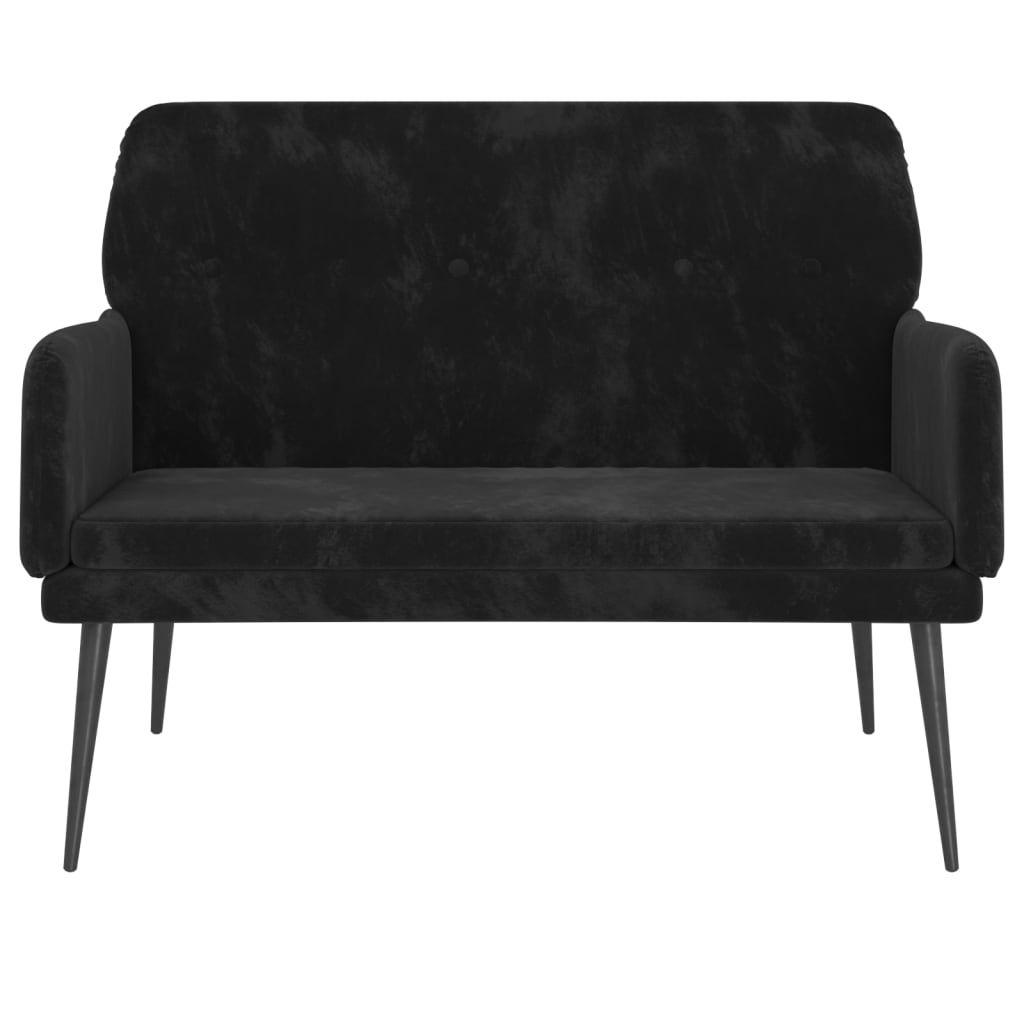 Bankje 108x79x79 cm fluweel zwart is nu te koop bij PeponiXL, paradijselijk wonen!
