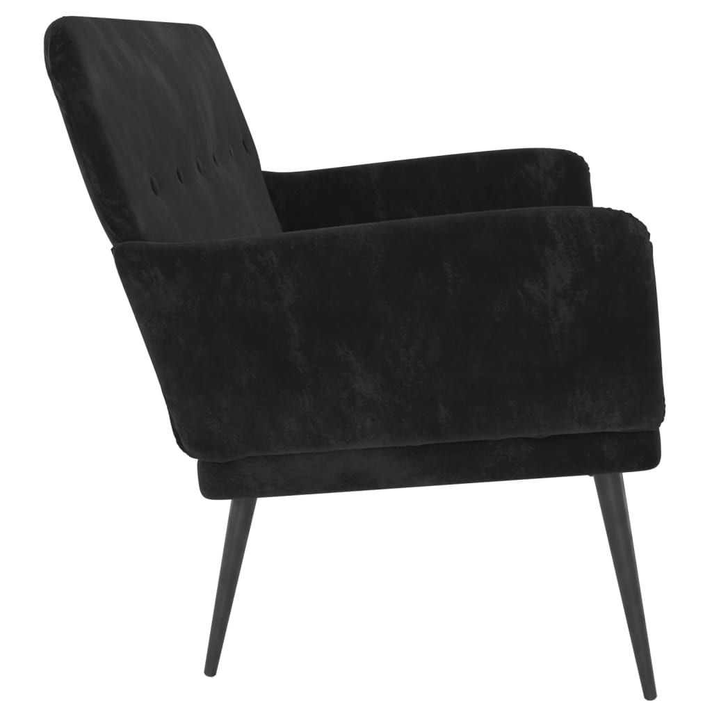 Bankje 108x79x79 cm fluweel zwart is nu te koop bij PeponiXL, paradijselijk wonen!
