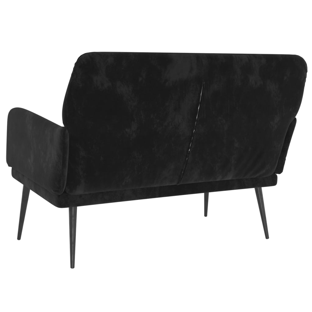 Bankje 108x79x79 cm fluweel zwart is nu te koop bij PeponiXL, paradijselijk wonen!