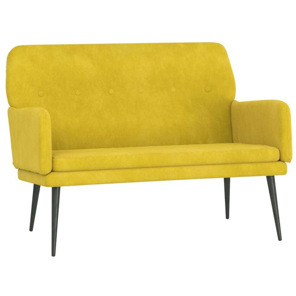Bankje 108x79x79 cm fluweel geel is nu te koop bij PeponiXL, paradijselijk wonen!