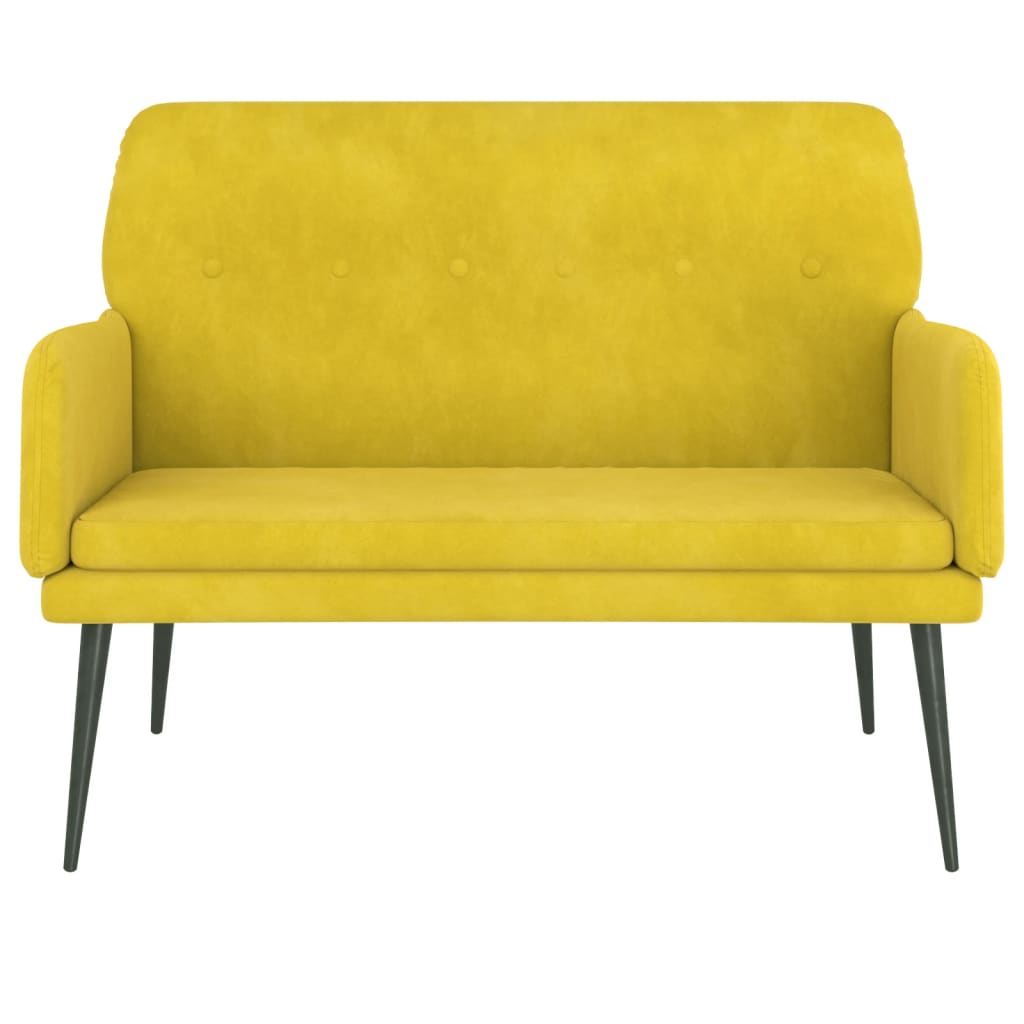 Bankje 108x79x79 cm fluweel geel is nu te koop bij PeponiXL, paradijselijk wonen!