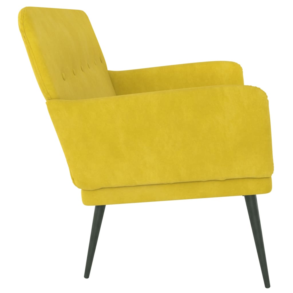 Bankje 108x79x79 cm fluweel geel is nu te koop bij PeponiXL, paradijselijk wonen!
