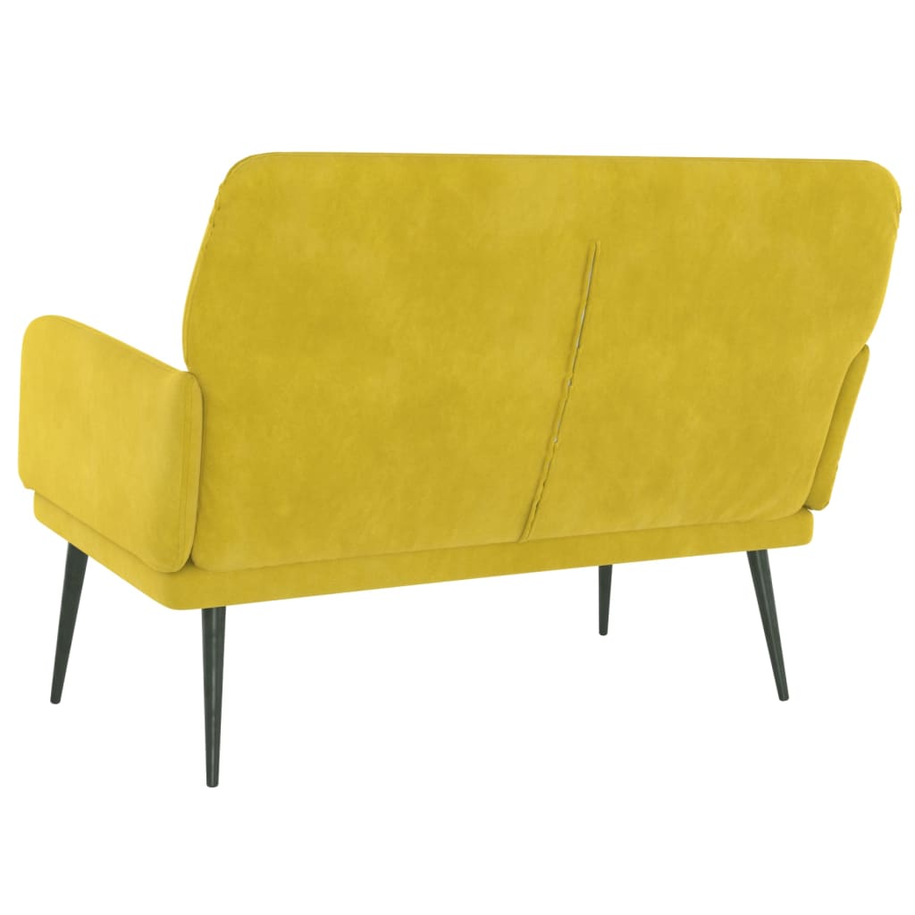 Bankje 108x79x79 cm fluweel geel is nu te koop bij PeponiXL, paradijselijk wonen!