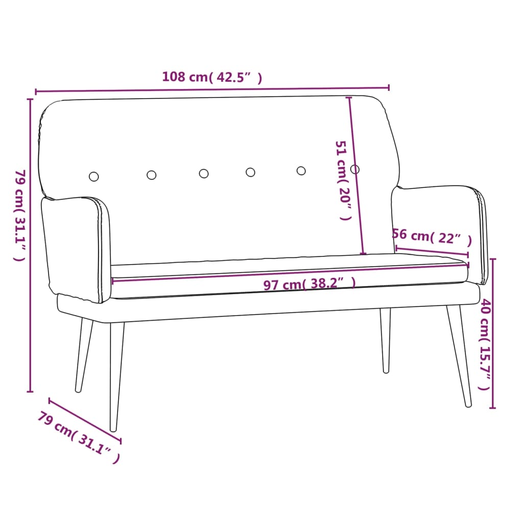 Bankje 108x79x79 cm fluweel geel is nu te koop bij PeponiXL, paradijselijk wonen!
