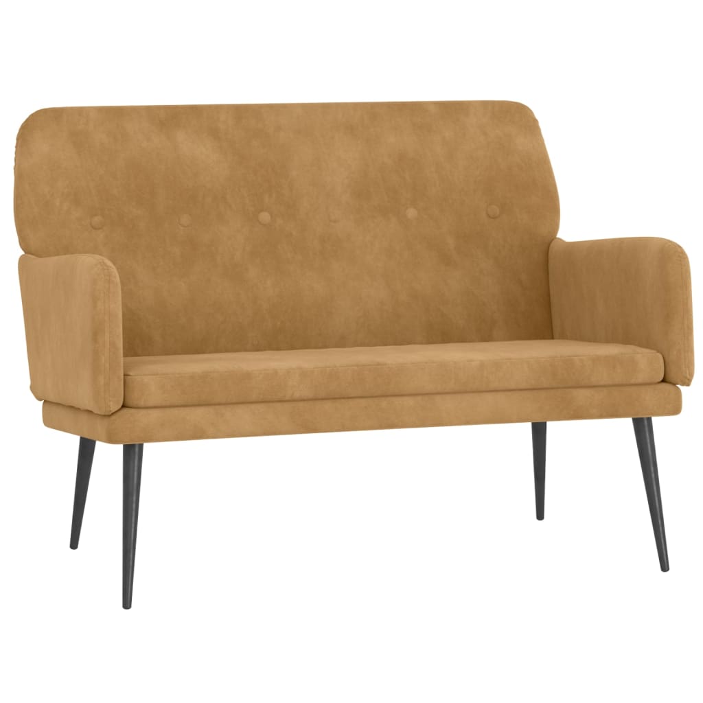 Bankje 108x79x79 cm fluweel bruin is nu te koop bij PeponiXL, paradijselijk wonen!