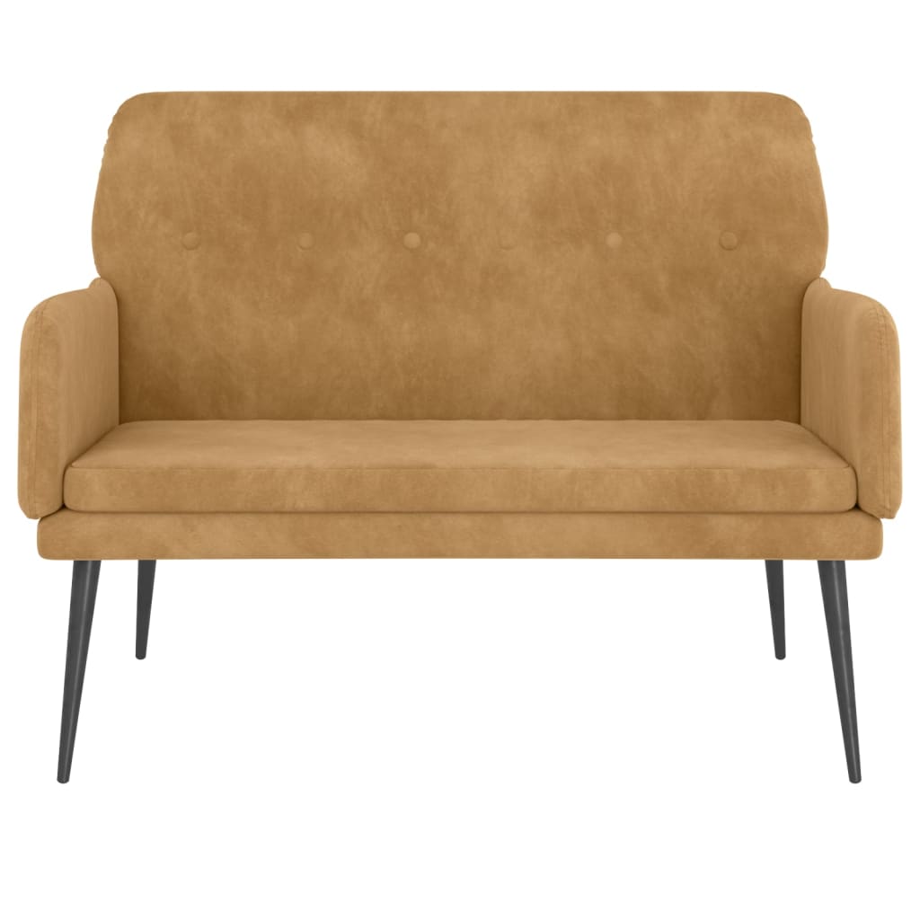 Bankje 108x79x79 cm fluweel bruin is nu te koop bij PeponiXL, paradijselijk wonen!