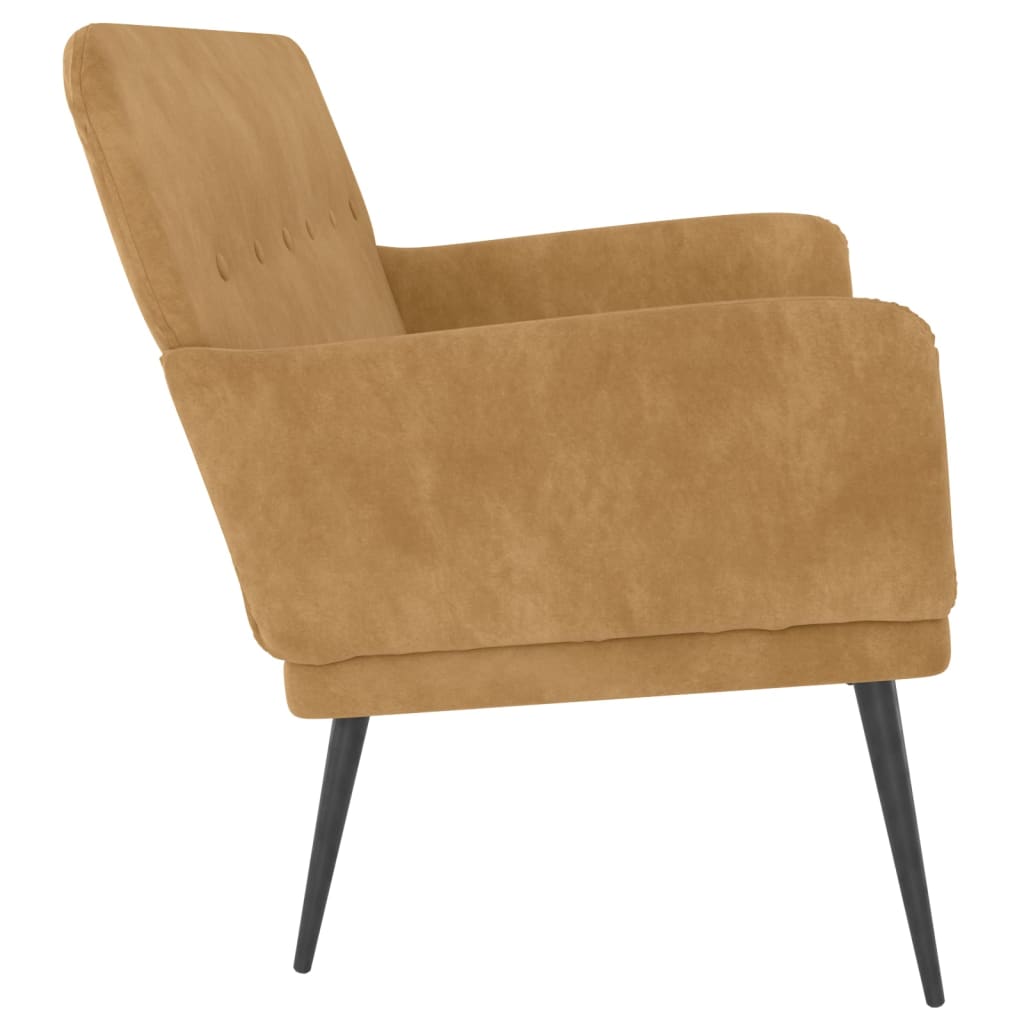 Bankje 108x79x79 cm fluweel bruin is nu te koop bij PeponiXL, paradijselijk wonen!