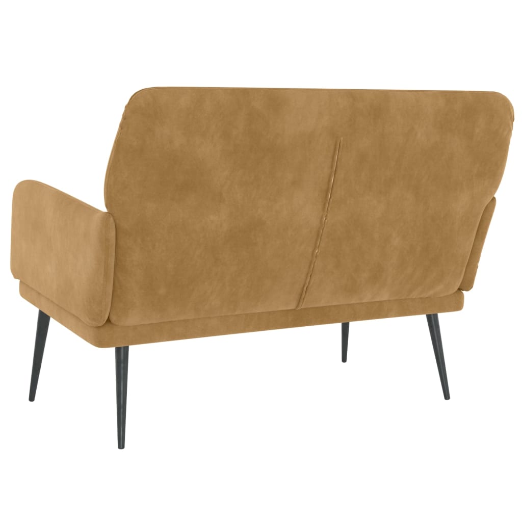 Bankje 108x79x79 cm fluweel bruin is nu te koop bij PeponiXL, paradijselijk wonen!
