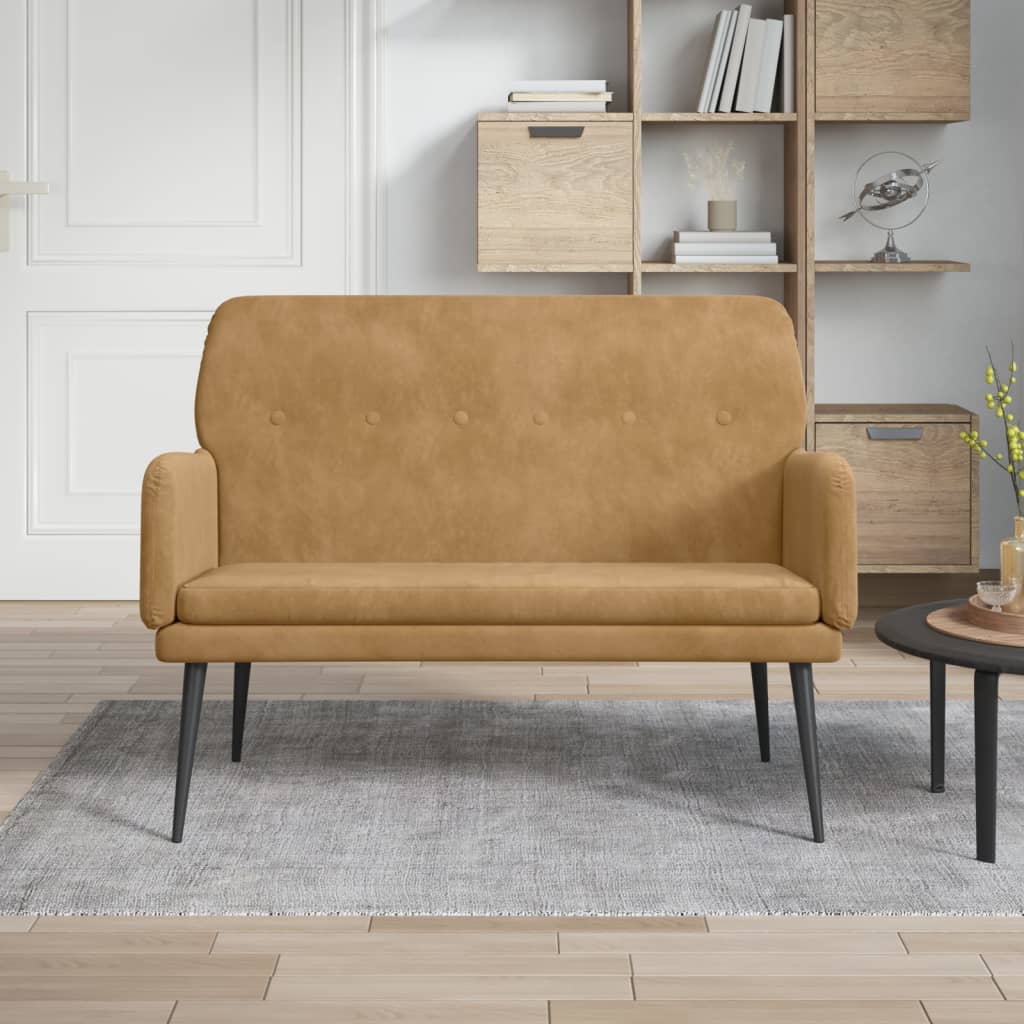 Bankje 108x79x79 cm fluweel bruin is nu te koop bij PeponiXL, paradijselijk wonen!
