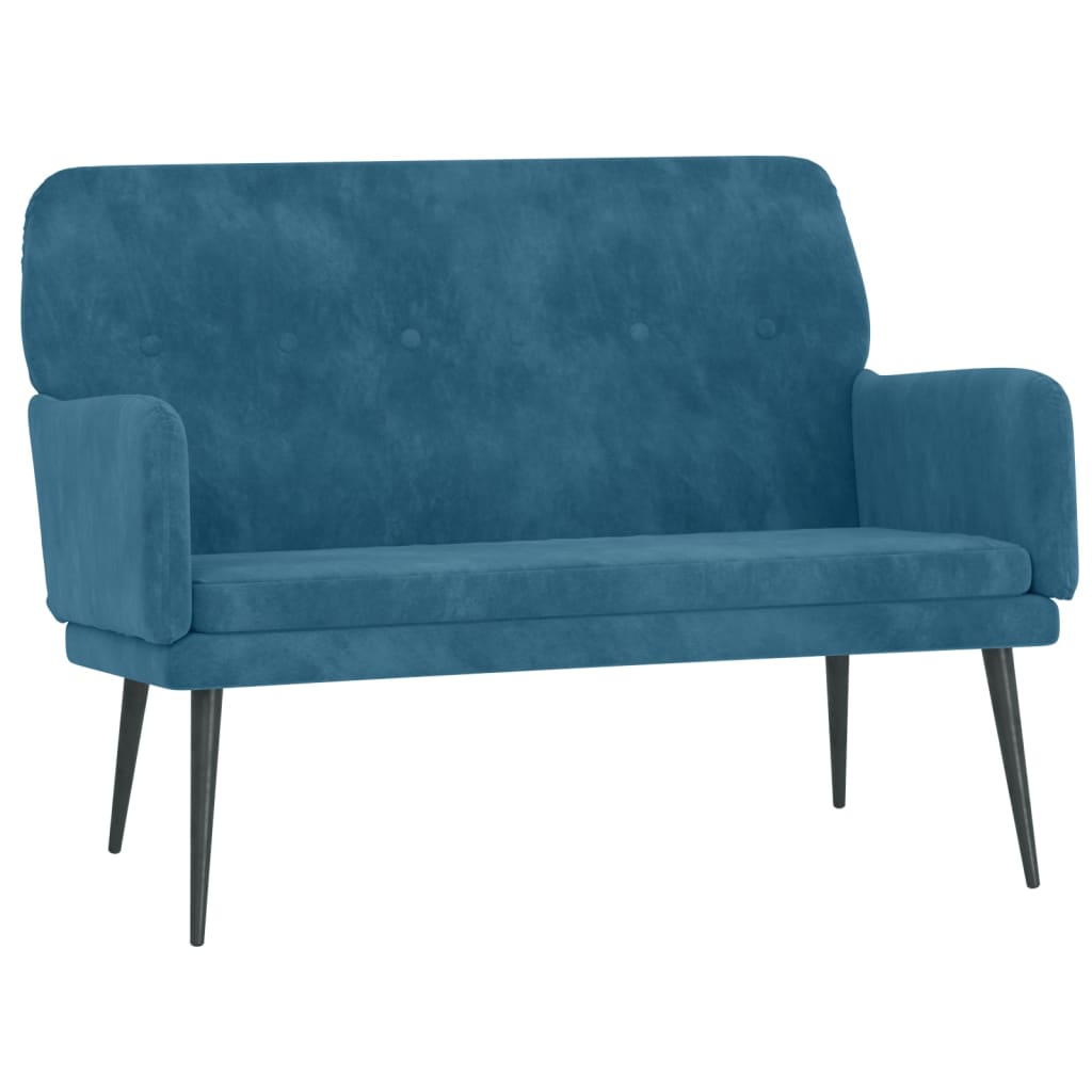 Bankje 108x79x79 cm fluweel blauw is nu te koop bij PeponiXL, paradijselijk wonen!