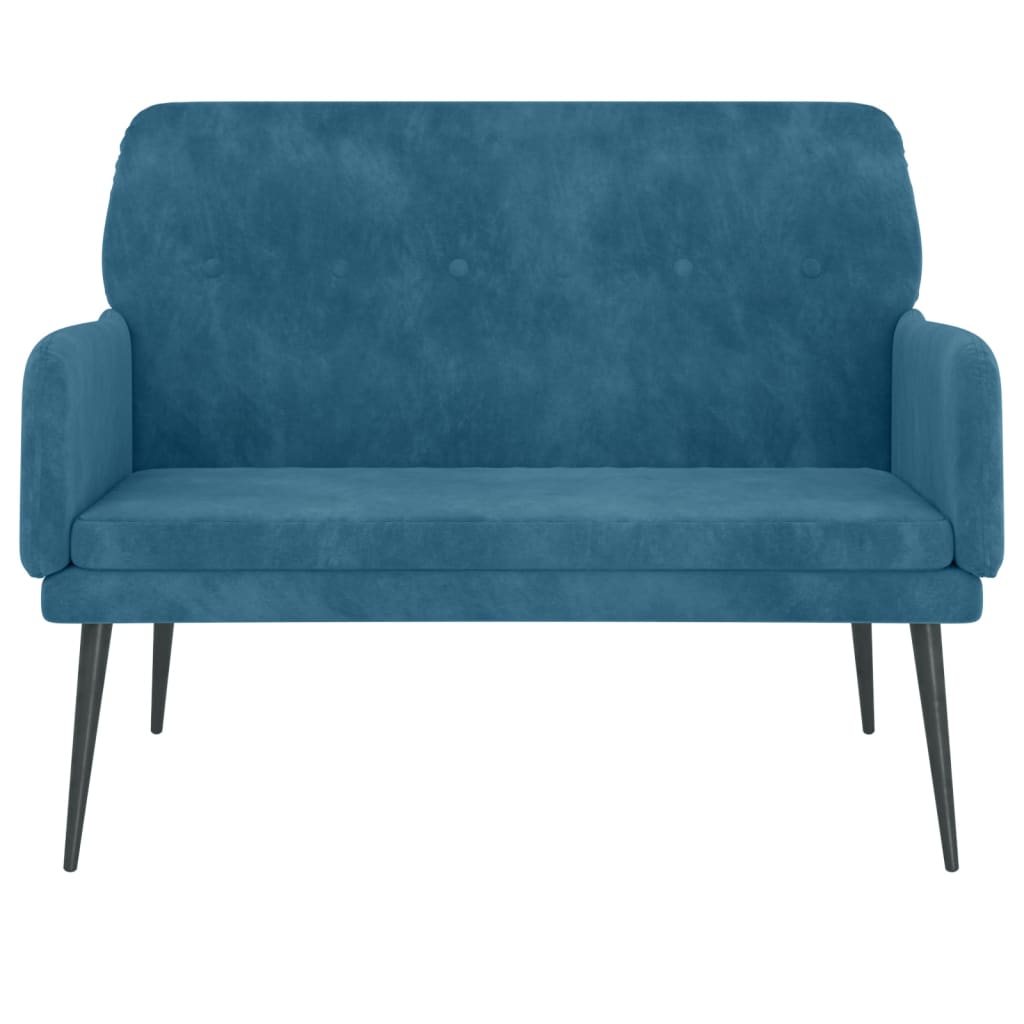 Bankje 108x79x79 cm fluweel blauw is nu te koop bij PeponiXL, paradijselijk wonen!