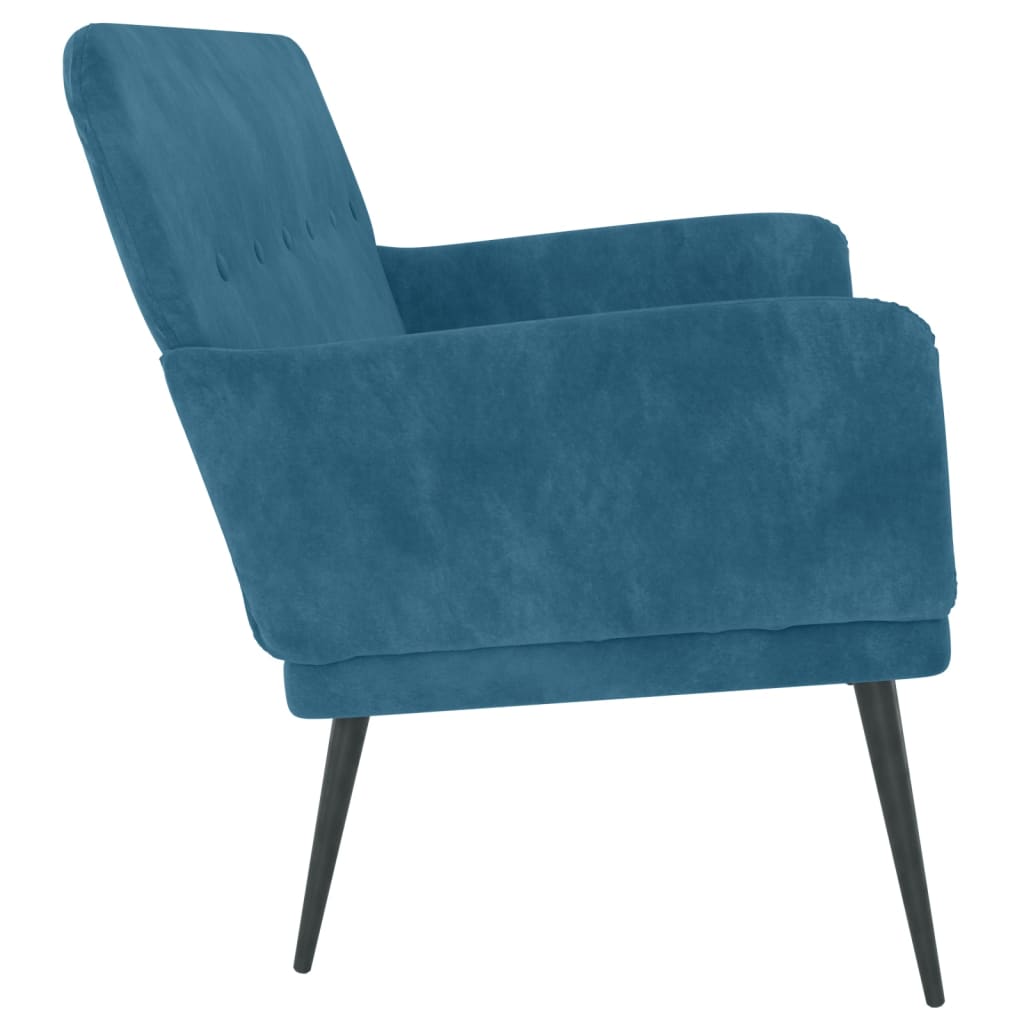 Bankje 108x79x79 cm fluweel blauw is nu te koop bij PeponiXL, paradijselijk wonen!