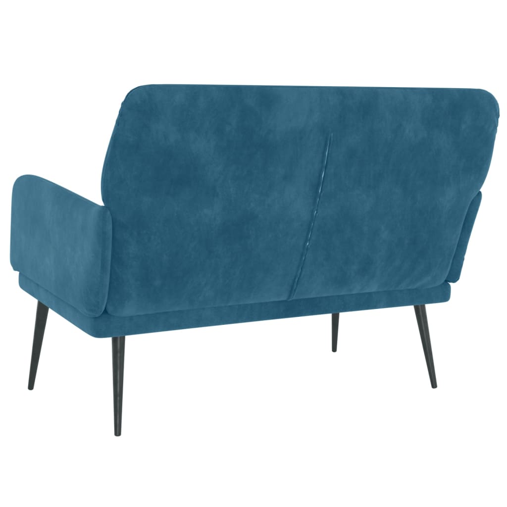 Bankje 108x79x79 cm fluweel blauw is nu te koop bij PeponiXL, paradijselijk wonen!