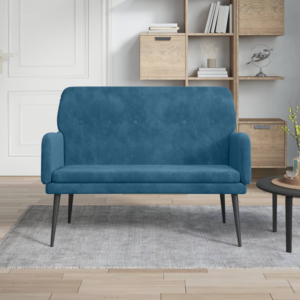 Bankje 108x79x79 cm fluweel blauw is nu te koop bij PeponiXL, paradijselijk wonen!