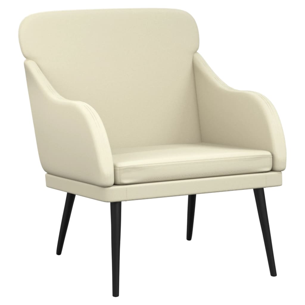 Fauteuil 63x76x80 cm kunstleer crèmekleurig is nu te koop bij PeponiXL, paradijselijk wonen!