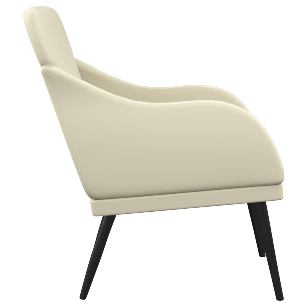 Fauteuil 63x76x80 cm kunstleer crèmekleurig is nu te koop bij PeponiXL, paradijselijk wonen!