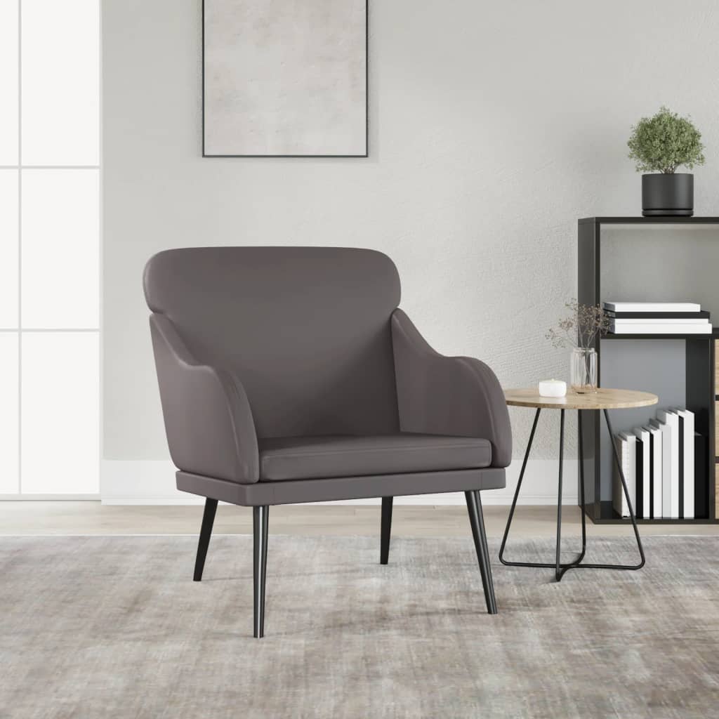 Fauteuil 63x76x80 cm kunstleer grijs is nu te koop bij PeponiXL, paradijselijk wonen!