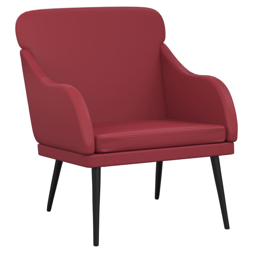 Fauteuil 63x76x80 cm kunstleer wijnrood is nu te koop bij PeponiXL, paradijselijk wonen!