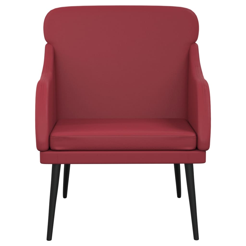 Fauteuil 63x76x80 cm kunstleer wijnrood is nu te koop bij PeponiXL, paradijselijk wonen!