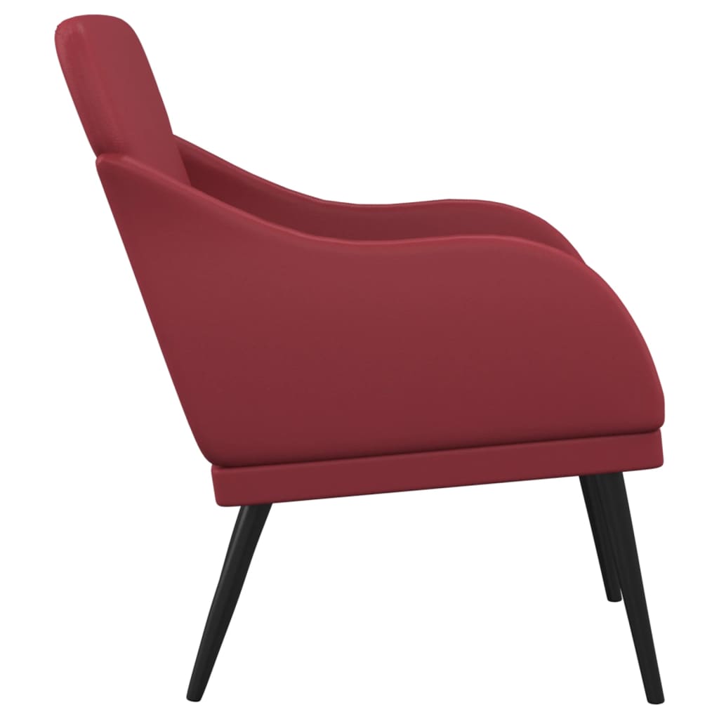 Fauteuil 63x76x80 cm kunstleer wijnrood is nu te koop bij PeponiXL, paradijselijk wonen!