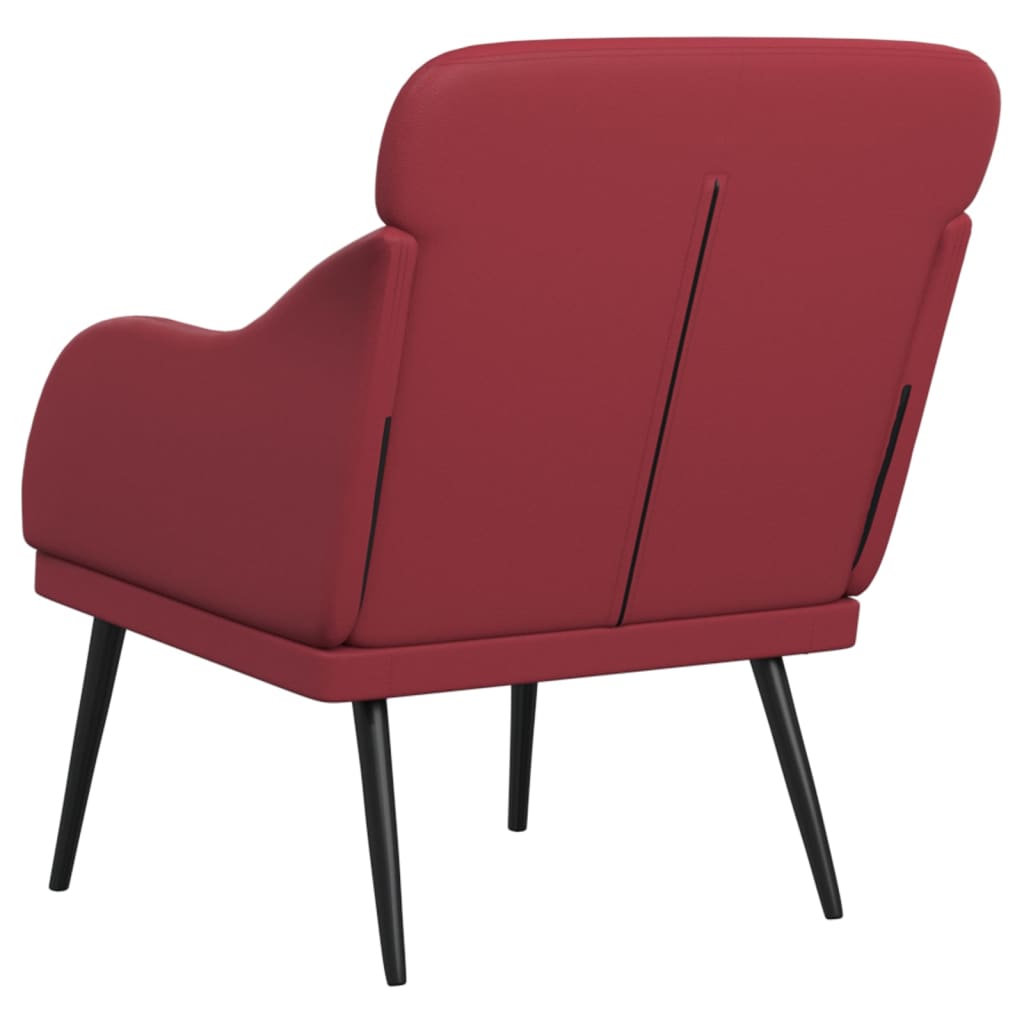 Fauteuil 63x76x80 cm kunstleer wijnrood is nu te koop bij PeponiXL, paradijselijk wonen!