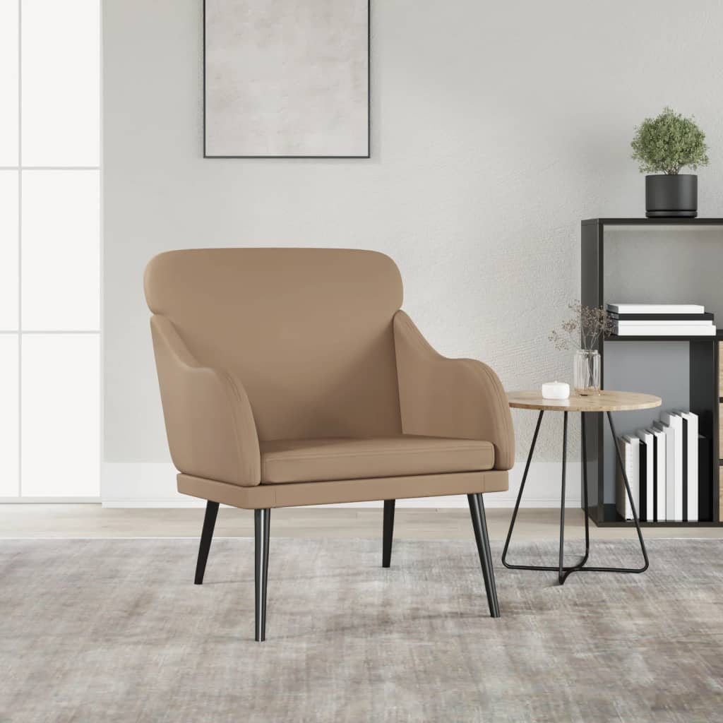 Fauteuil 63x76x80 cm kunstleer cappuccinokleurig is nu te koop bij PeponiXL, paradijselijk wonen!