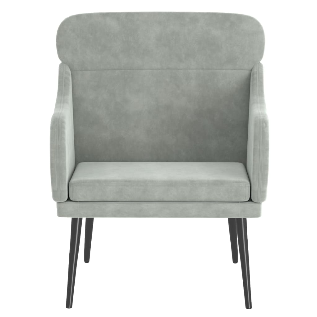 Fauteuil 63x76x80 cm fluweel lichtgrijs is nu te koop bij PeponiXL, paradijselijk wonen!