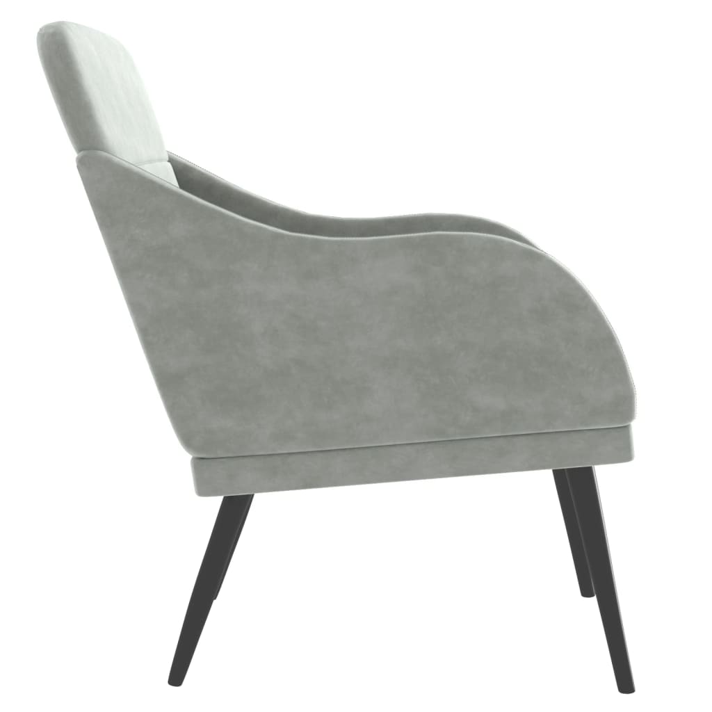 Fauteuil 63x76x80 cm fluweel lichtgrijs is nu te koop bij PeponiXL, paradijselijk wonen!